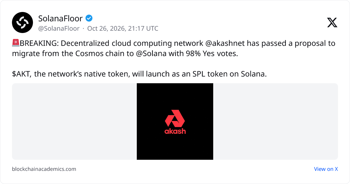 Post by @SolanaFloor on X: linked from cryptobriefing.com