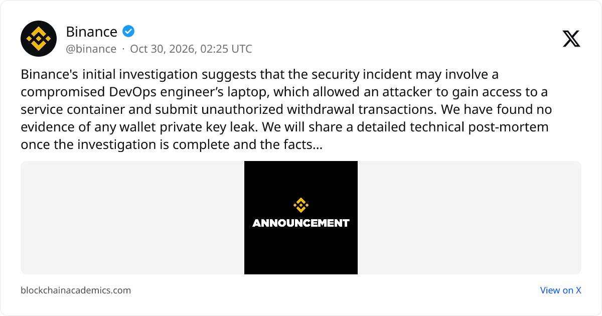 Post by @binance on X: linked from cryptopotato.com