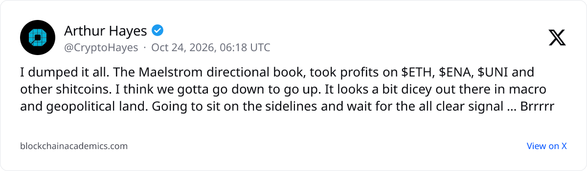 Post by @CryptoHayes on X: linked from news.bitcoin.com