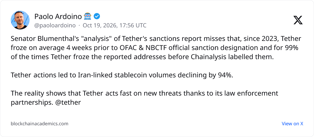 Post by @paoloardoino on X: linked from cryptopotato.com