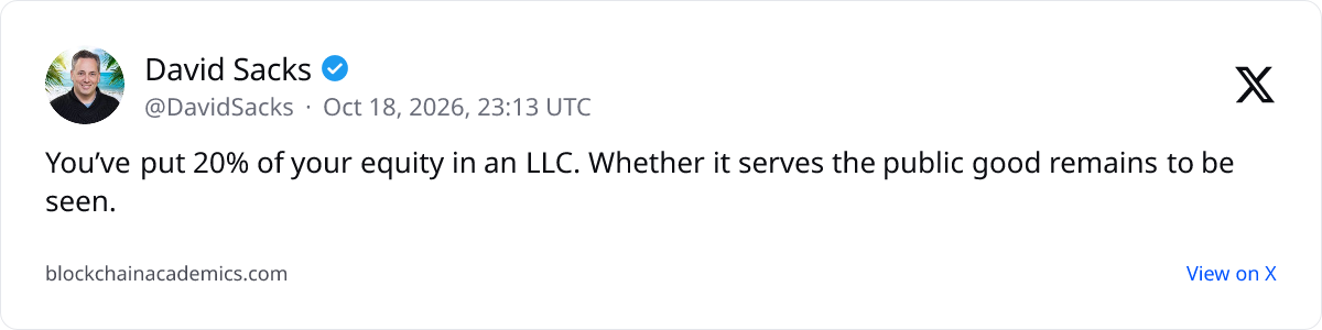 Post by @DavidSacks on X: linked from decrypt.co